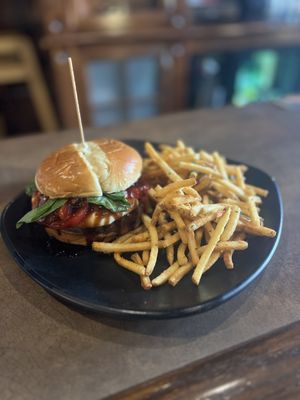 Heights Pub and Parlor signature dishes Patty MeltShaved Ribeye SandwichBig City Chow Burger